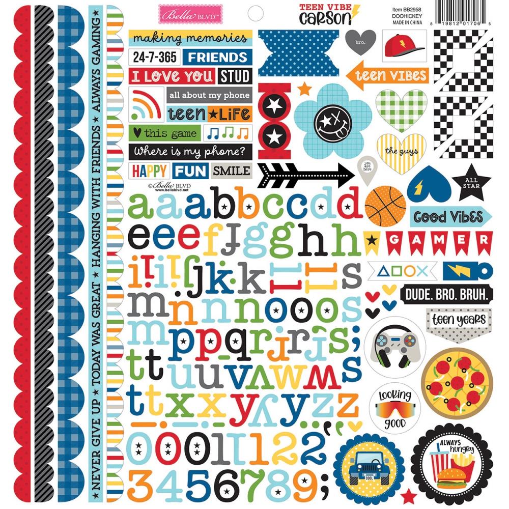 Bella Blvd Teen Vibe Carson - Doohickey Cardstock Stickers
