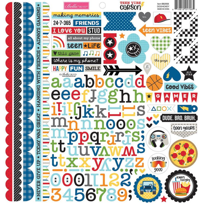 Bella Blvd Teen Vibe Carson - Doohickey Cardstock Stickers