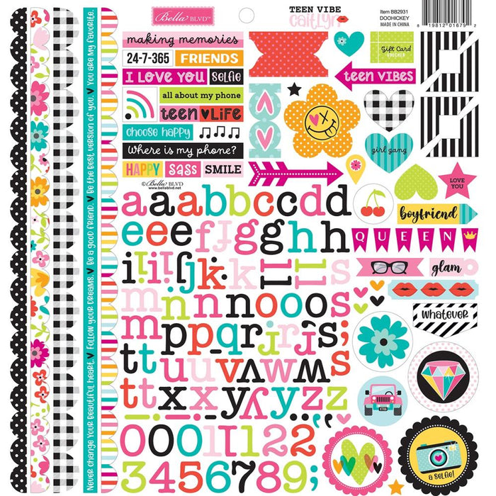 Bella Blvd Teen Vibe Caitlyn - Doohickey Cardstock Stickers