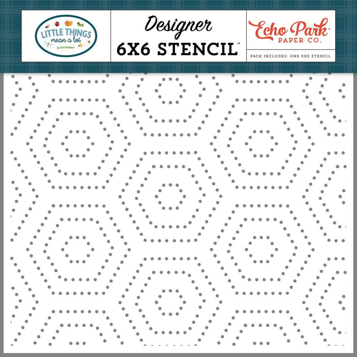 Echo Park Little Things Mean A Lot - Hexagon Dot Stencil