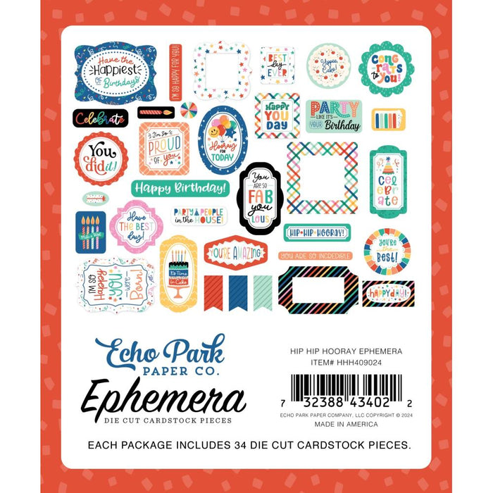 Echo Park Hip Hip Hooray - Ephemera Icons