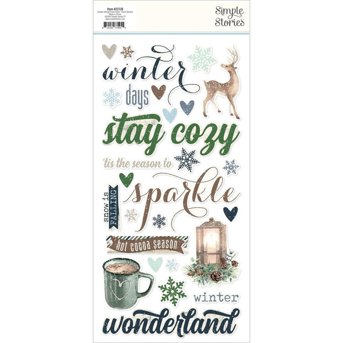 Simple Stories Simple Vintage Fresh Snow - Foam Stickers