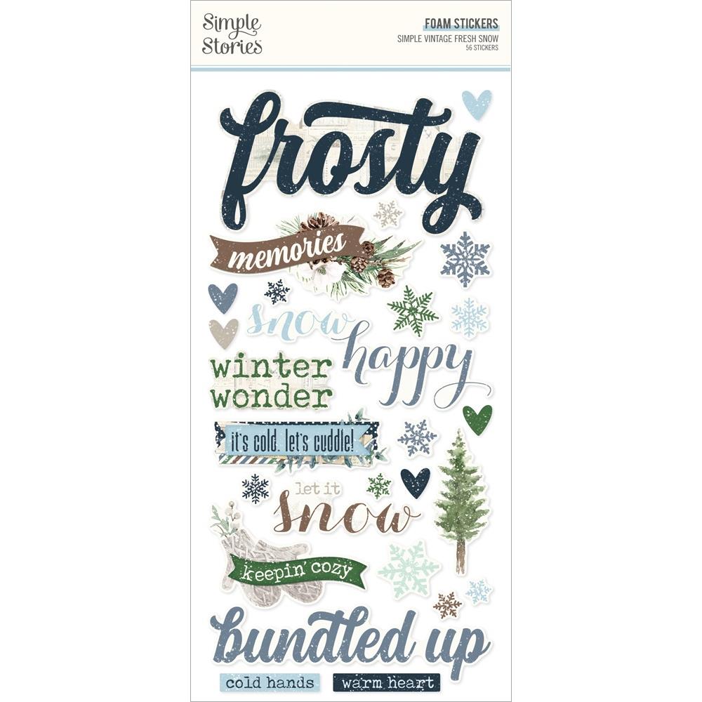 Simple Stories Simple Vintage Fresh Snow - Foam Stickers