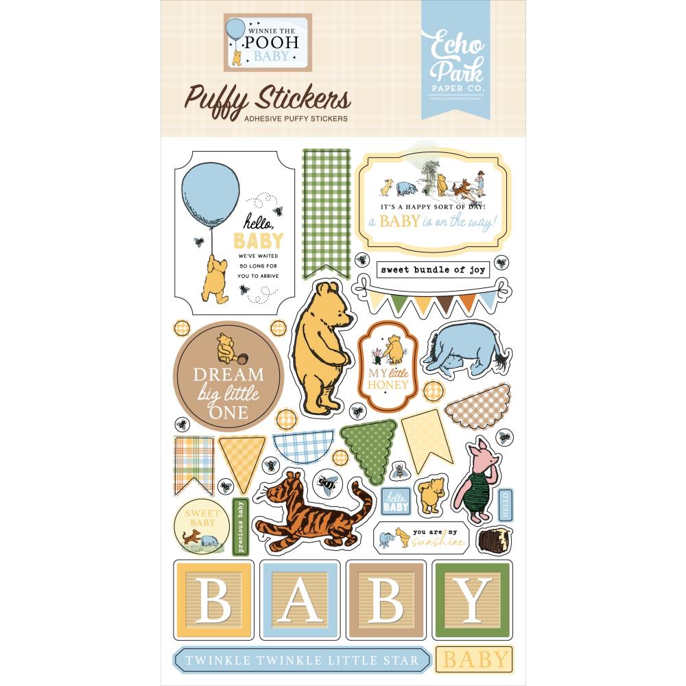 Echo Park Winnie The Pooh Baby - Puffy Stickers