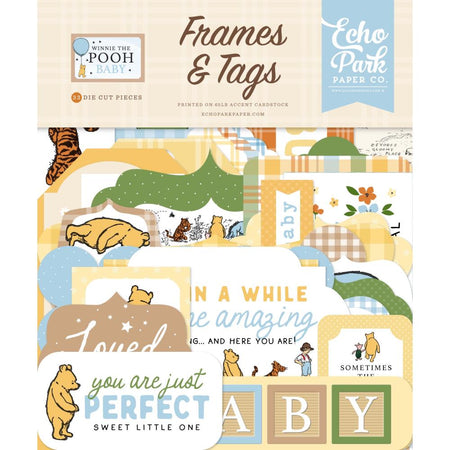 Echo Park Winnie The Pooh Baby - Ephemera Frames & Tags