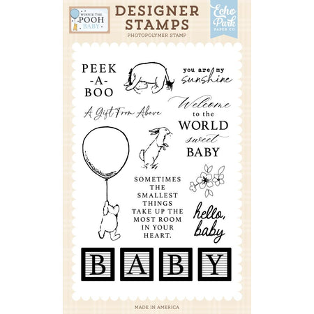 Echo Park Winnie The Pooh Baby - Peek A Boo Clear Stamps