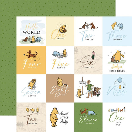 Echo Park Winnie The Pooh Baby - 2x2 Journaling Cards
