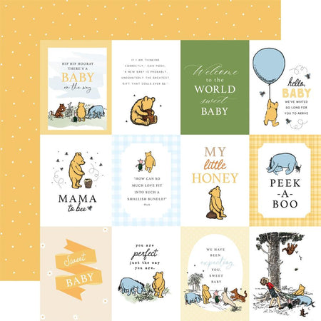 Echo Park Winnie The Pooh Baby - 3x4 Journaling Cards