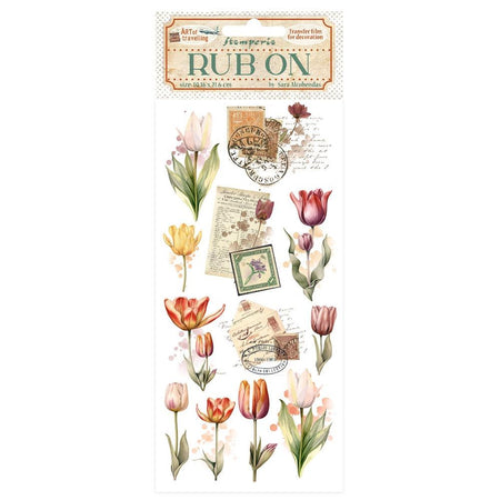 Stamperia Art Of Travelling - Tulips Rub-Ons