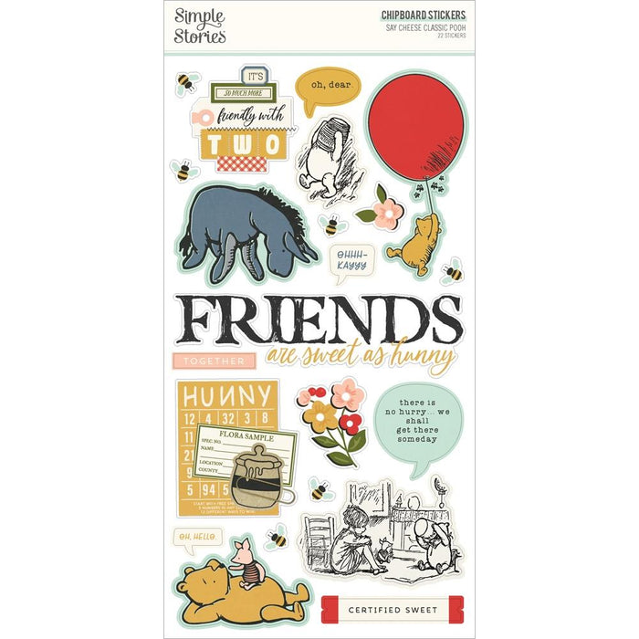 Simple Stories Say Cheese Classic Pooh - Chipboard Stickers