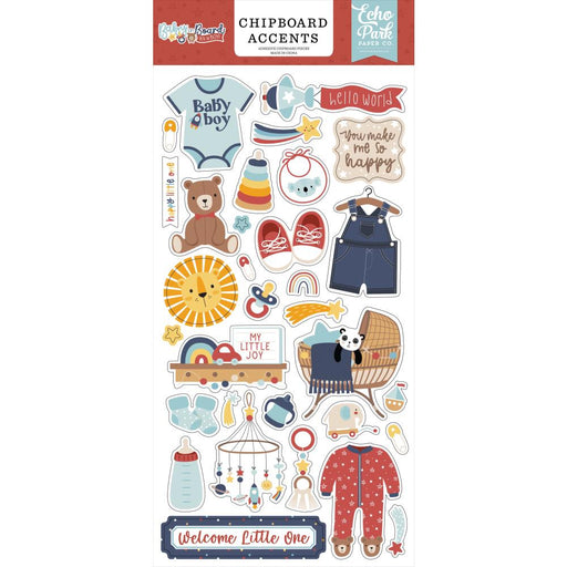 Echo Park Baby On Board Boy - Chipboard Accents