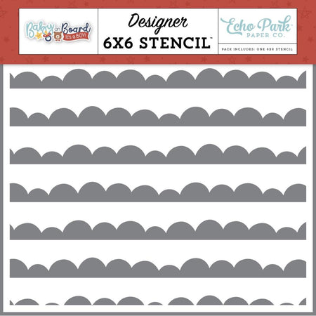 Echo Park Baby On Board Boy - Cloudy Scallops Stencil