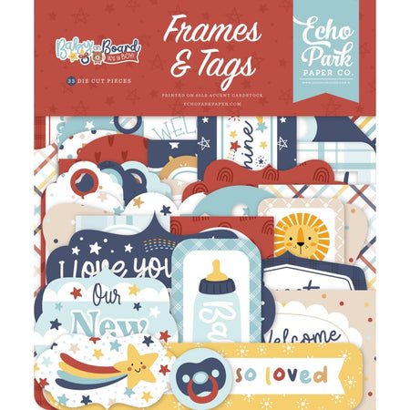 Echo Park Baby On Board Boy - Ephemera Frames & Tags