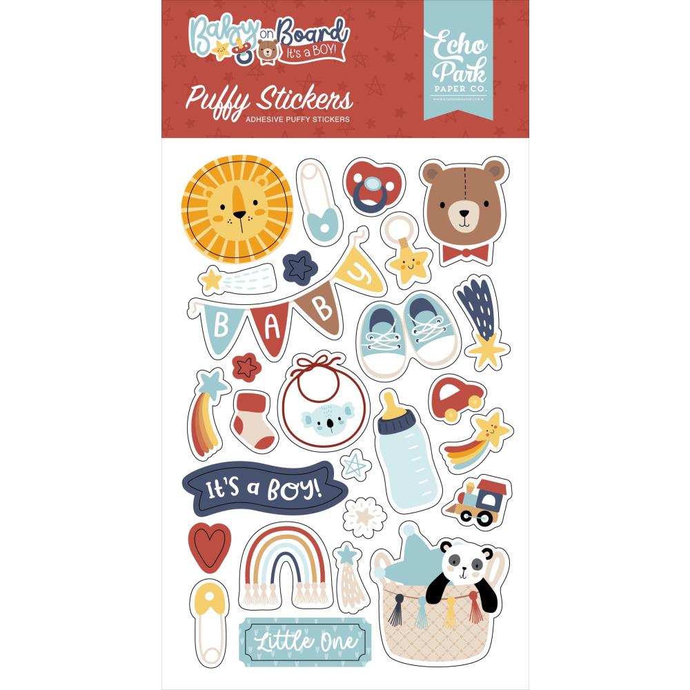 Echo Park Baby On Board Boy - Puffy Stickers