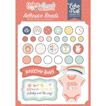 Echo Park Baby On Board Girl - Adhesive Brads