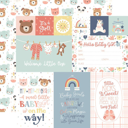 Echo Park Baby On Board Girl - Baby Girl Journaling Cards