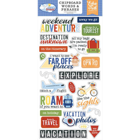 Echo Park Born To Travel - Chipboard Words & Phrases