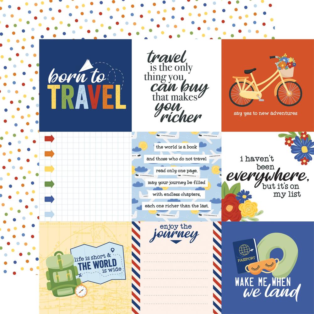 Echo Park Born To Travel - 4x4 Journaling Cards