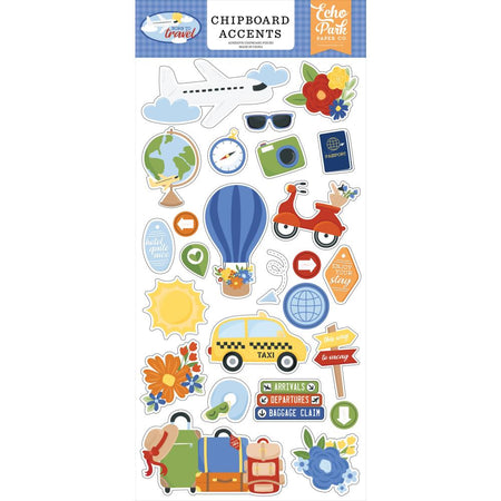 Echo Park Born To Travel - Chipboard Accents