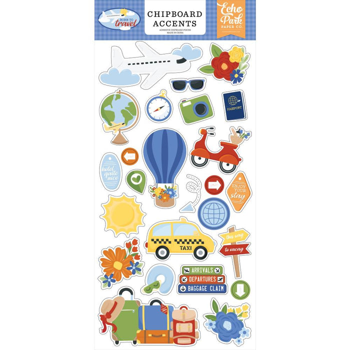 Echo Park Born To Travel - Chipboard Accents