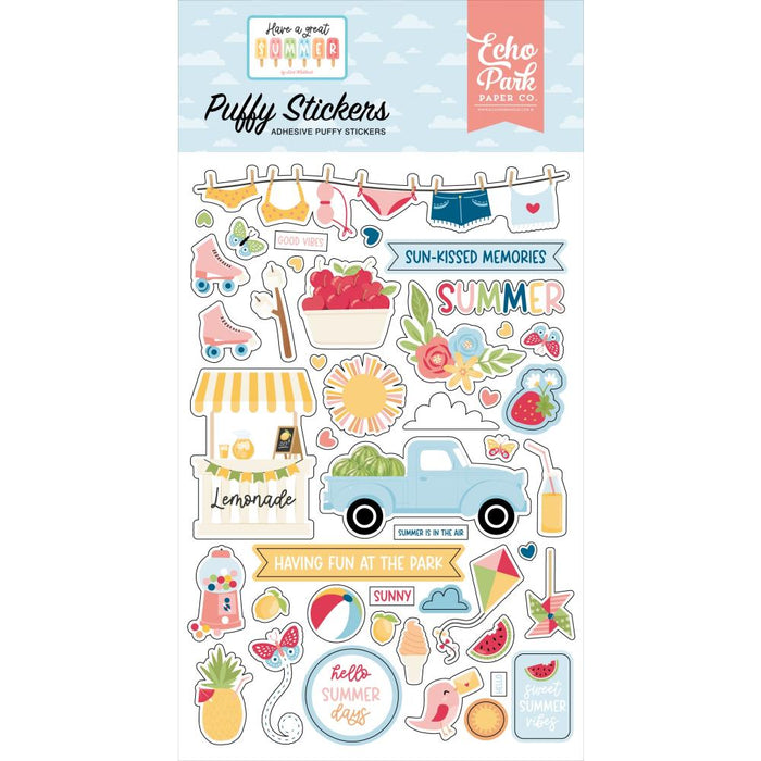 Echo Park Have A Great Summer - Puffy Stickers