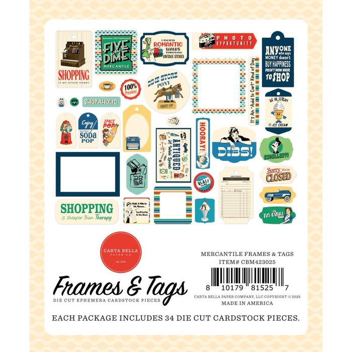 Carta Bella Mercantile - Ephemera Frames & Tags
