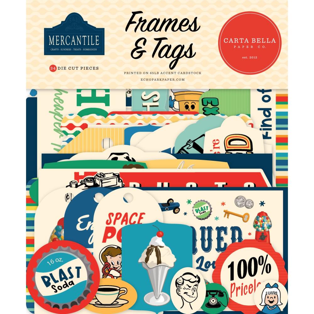 Carta Bella Mercantile - Ephemera Frames & Tags