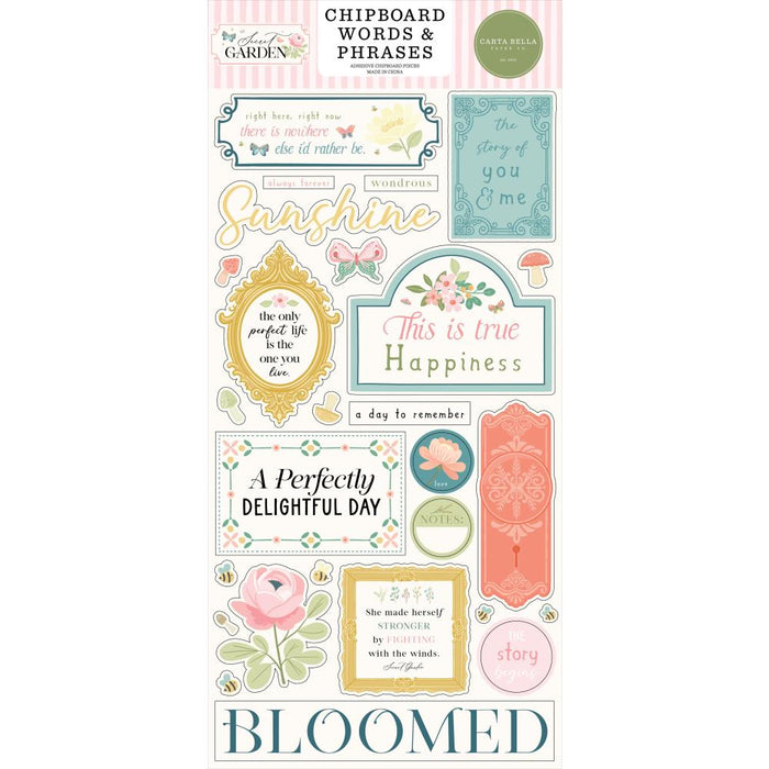 Carta Bella Secret Garden - Chipboard Words & Phrases