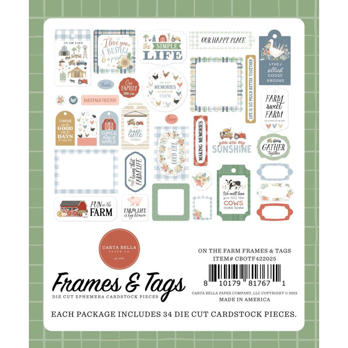 Carta Bella On The Farm - Ephemera Frames & Tags