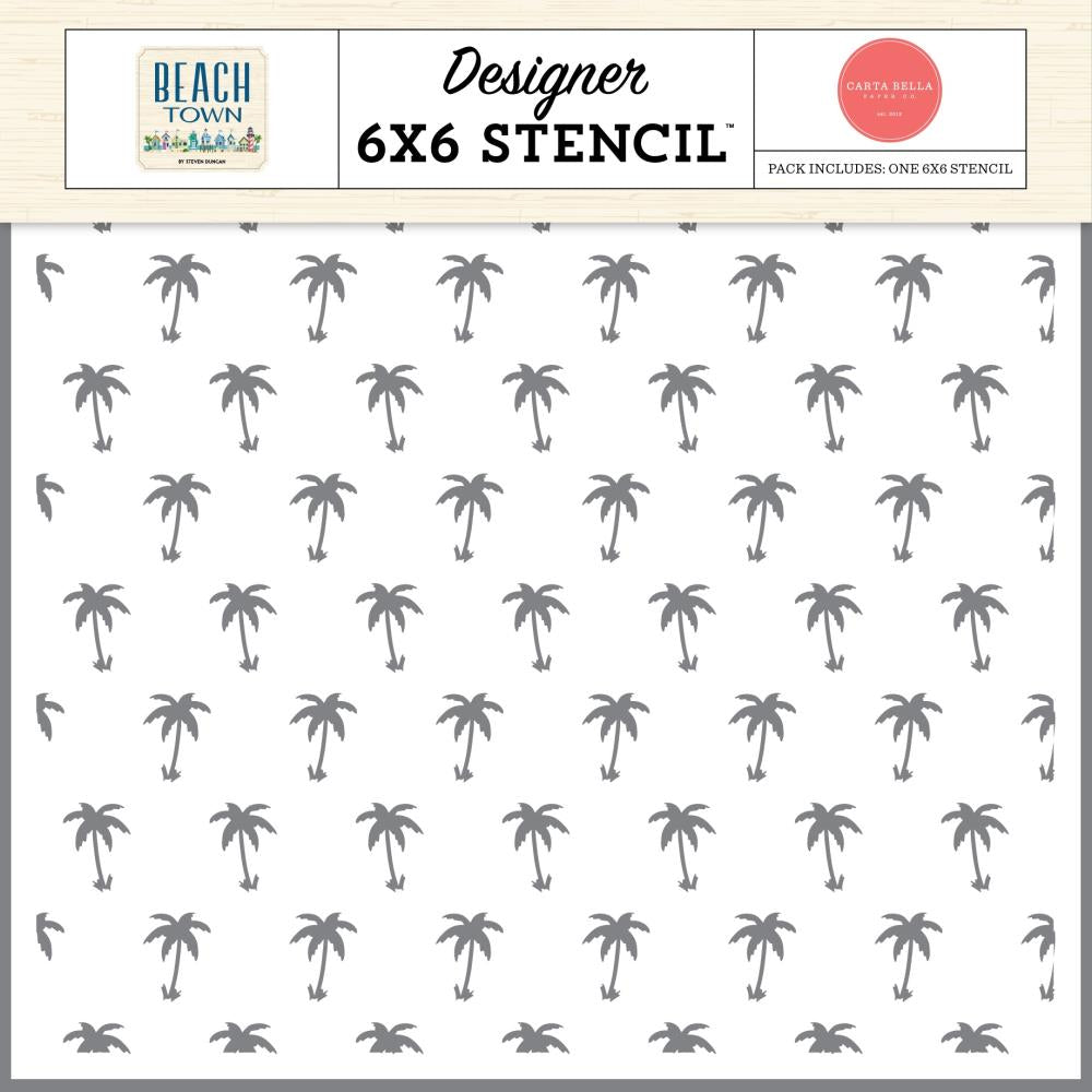 Carta Bella Beach Town - Palm Tree Paradise Stencil