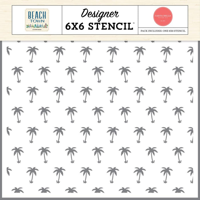Carta Bella Beach Town - Palm Tree Paradise Stencil