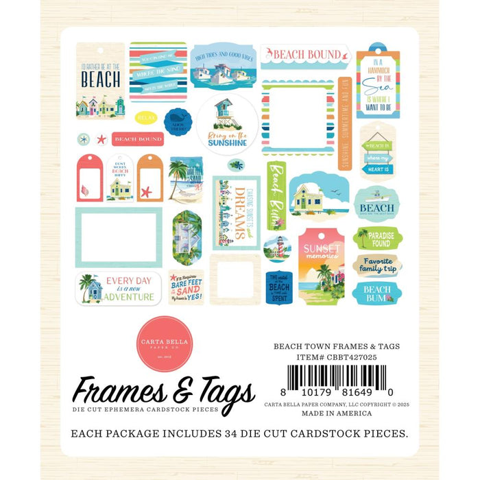 Carta Bella Beach Town - Ephemera Frames & Tags