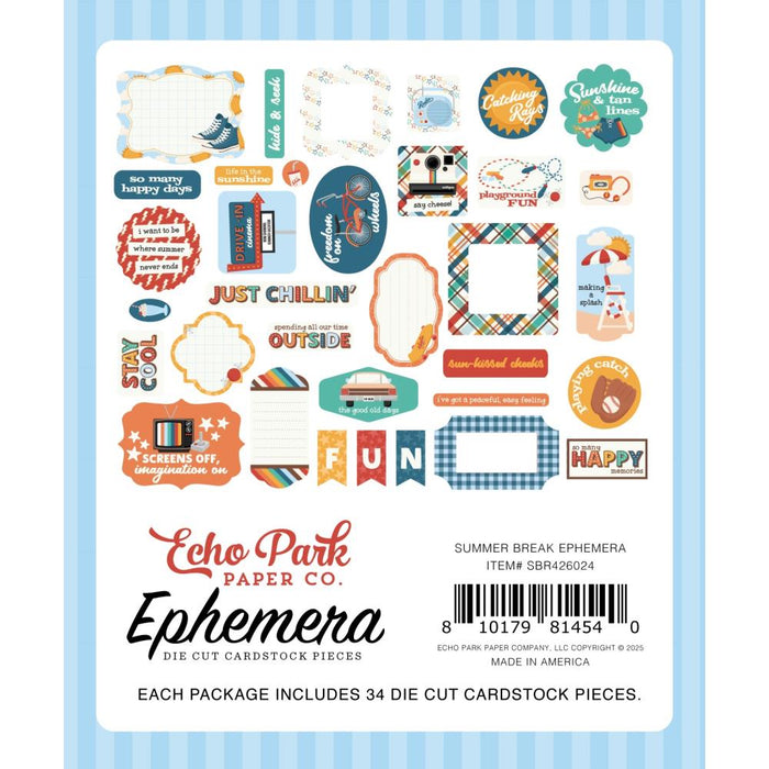 Echo Park Summer Break - Ephemera Icons