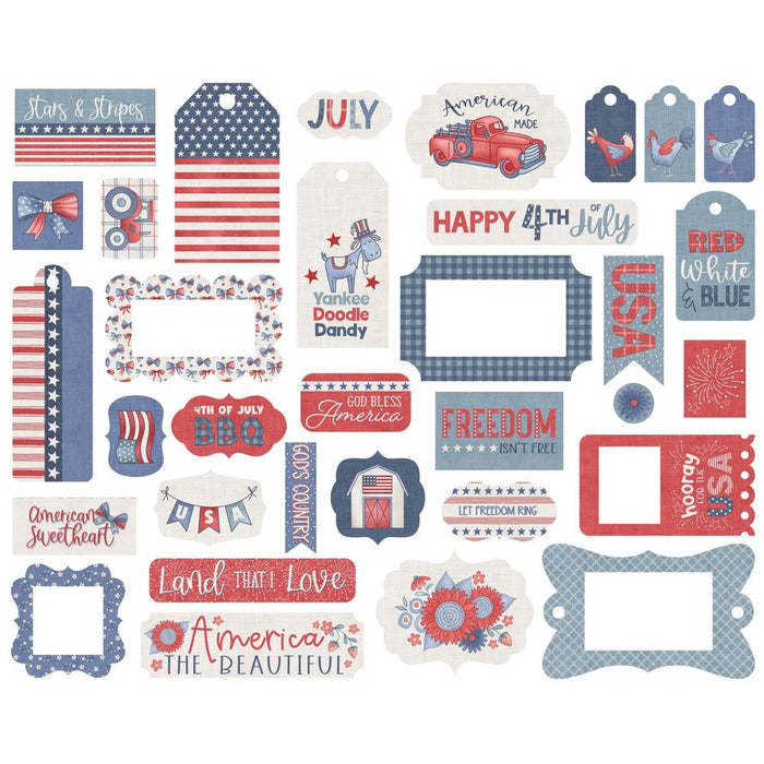 Echo Park Yankee Doodle - Ephemera Frames & Tags