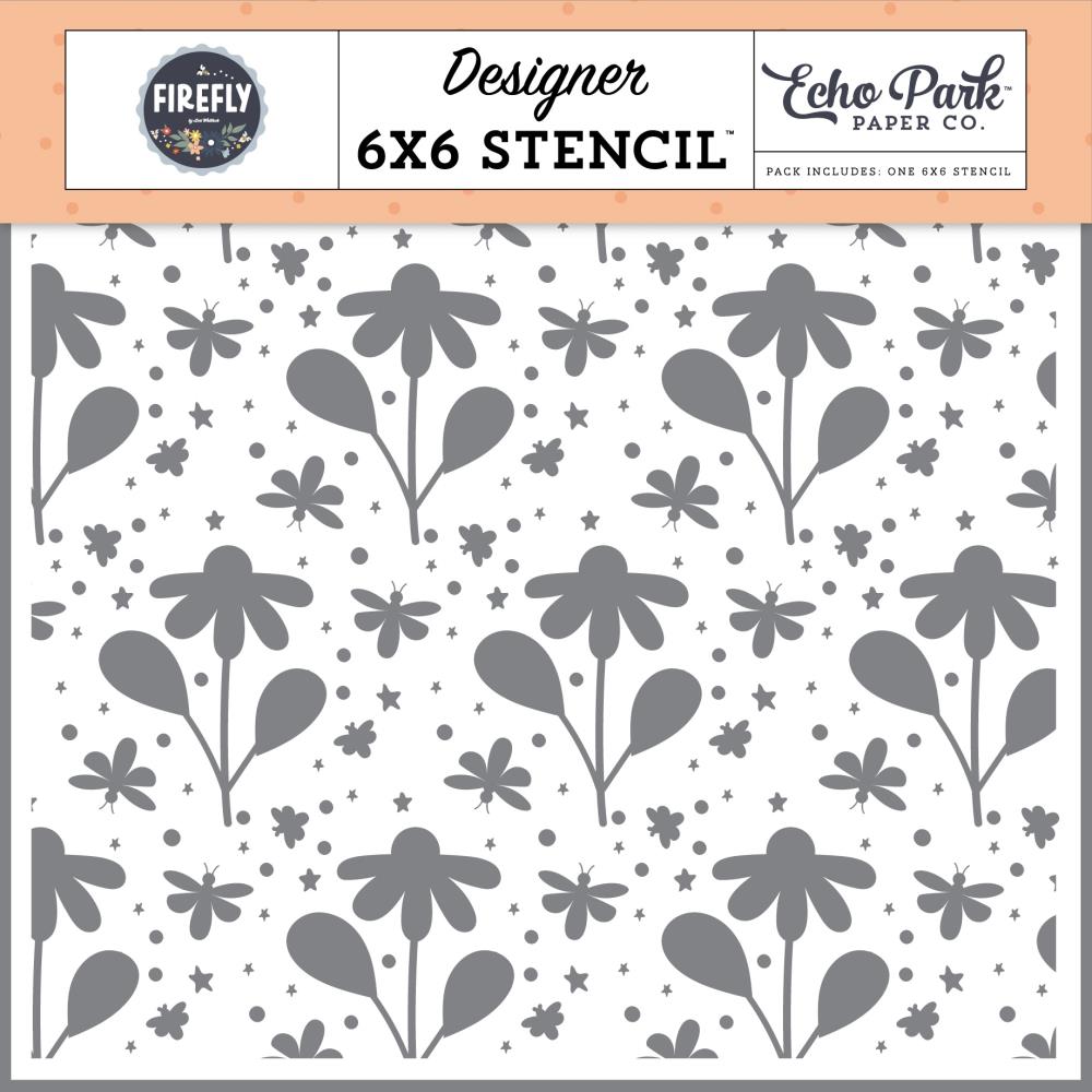 Echo Park Firefly - Fireflies And Flowers Stencil