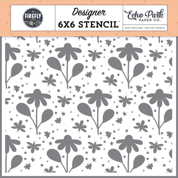 Echo Park Firefly - Fireflies And Flowers Stencil