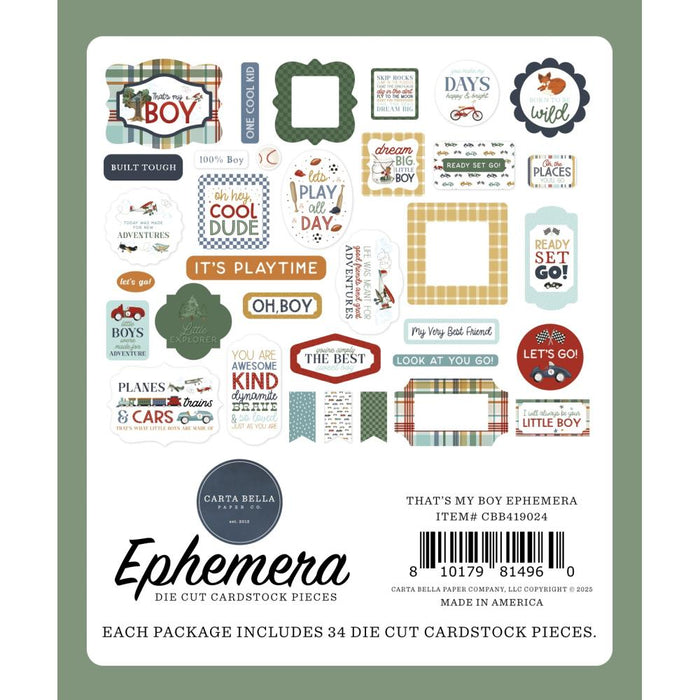 Carta Bella That's My Boy - Ephemera Icons