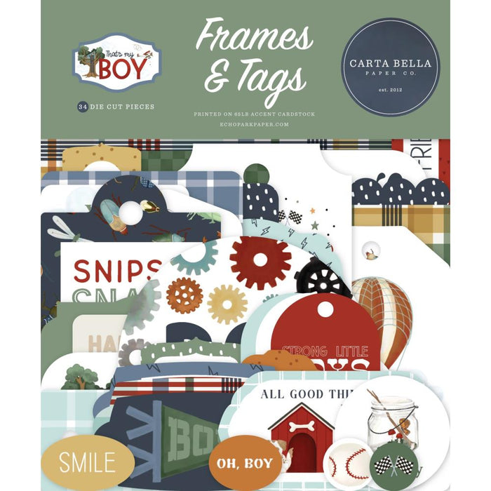 Carta Bella That's My Boy - Ephemera Frames & Tags