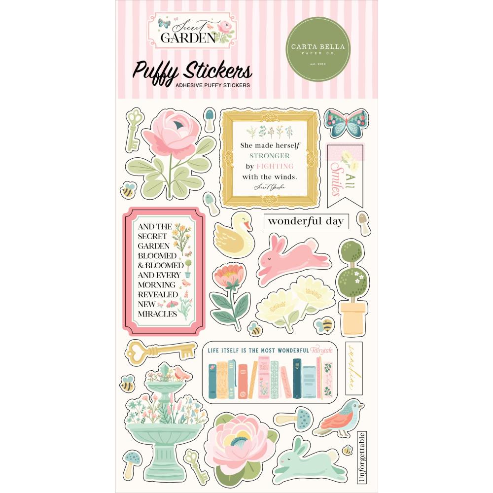 Carta Bella Secret Garden - Puffy Stickers