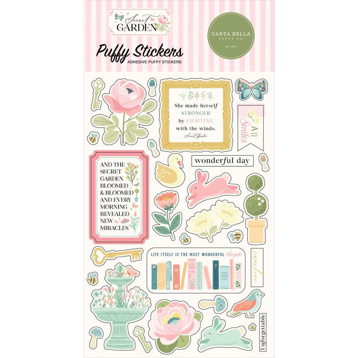 Carta Bella Secret Garden - Puffy Stickers