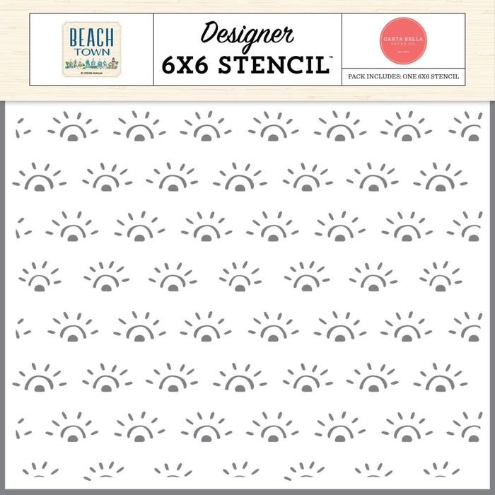 Carta Bella Beach Town - Sunset Sun Stencil