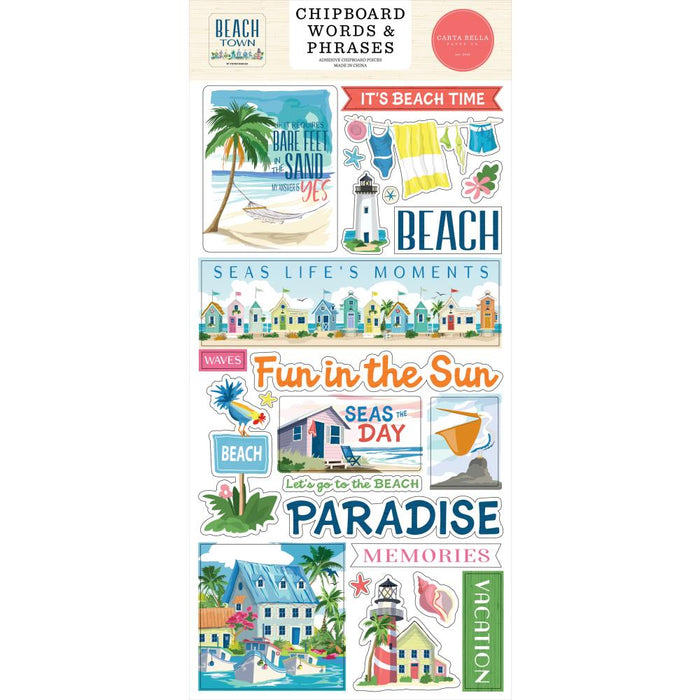 Carta Bella Beach Town - Chipboard Words & Phrases