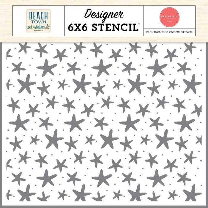 Carta Bella Beach Town - Starfish Seas Stencil
