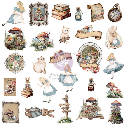 Prima Return To Wonderland - Wonderland Keepsakes Ephemera 54 Pieces