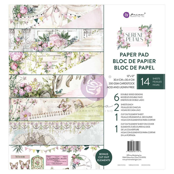Prima Serene Petals - 12x12 Paper Pack