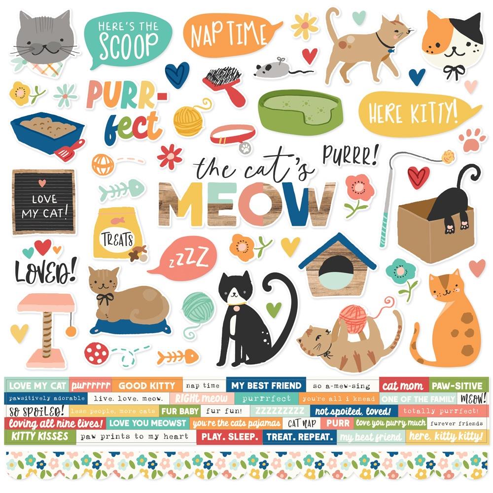 Simple Stories Fur Baby Cat - Cardstock Stickers