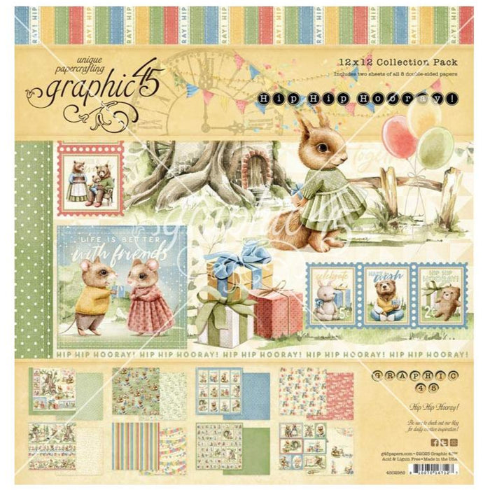 Graphic 45 Hip Hip Hooray - 12x12 Collection Pack