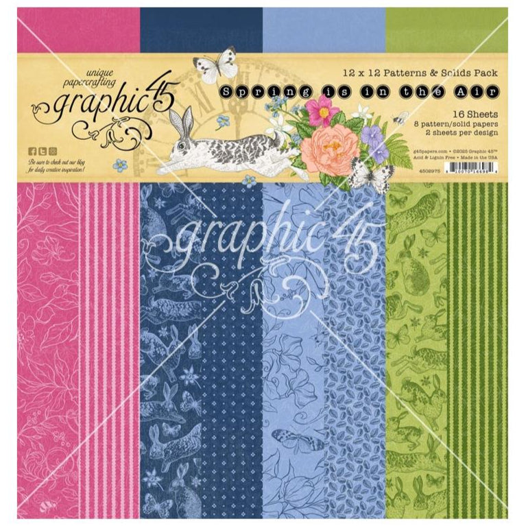 Graphic 45 Spring Is In The Air - 12x12 Patterns & Solids