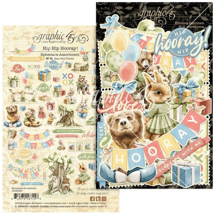 Graphic 45 Hip Hip Hooray - Ephemera Set