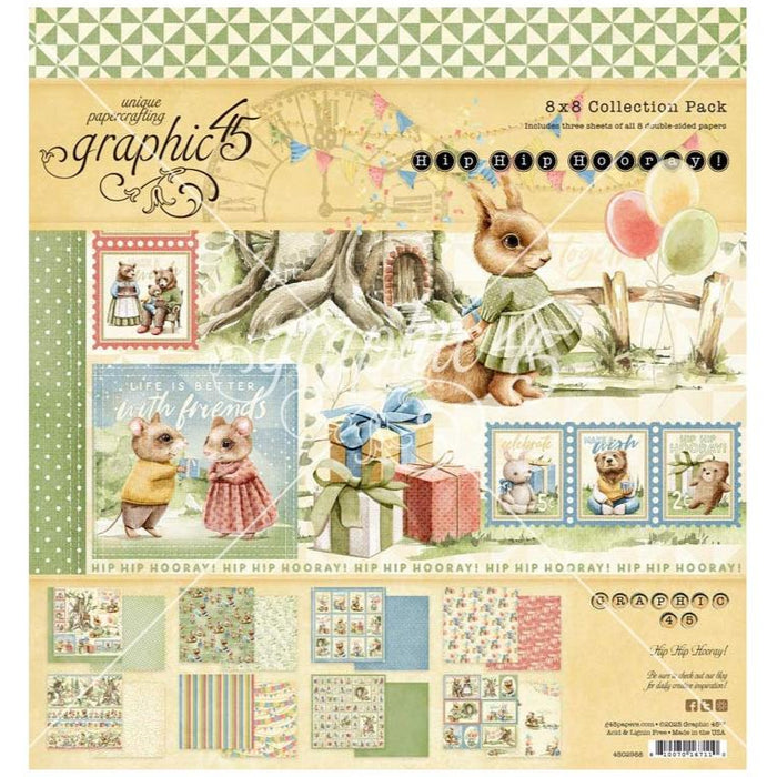 Graphic 45 Hip Hip Hooray - 8x8 Collection Pack